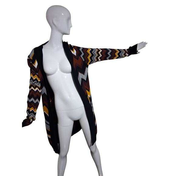 Missoni Target Women's size XL Chevron Long Grungecore Western Cardigan Sweater - Picture 6 of 12